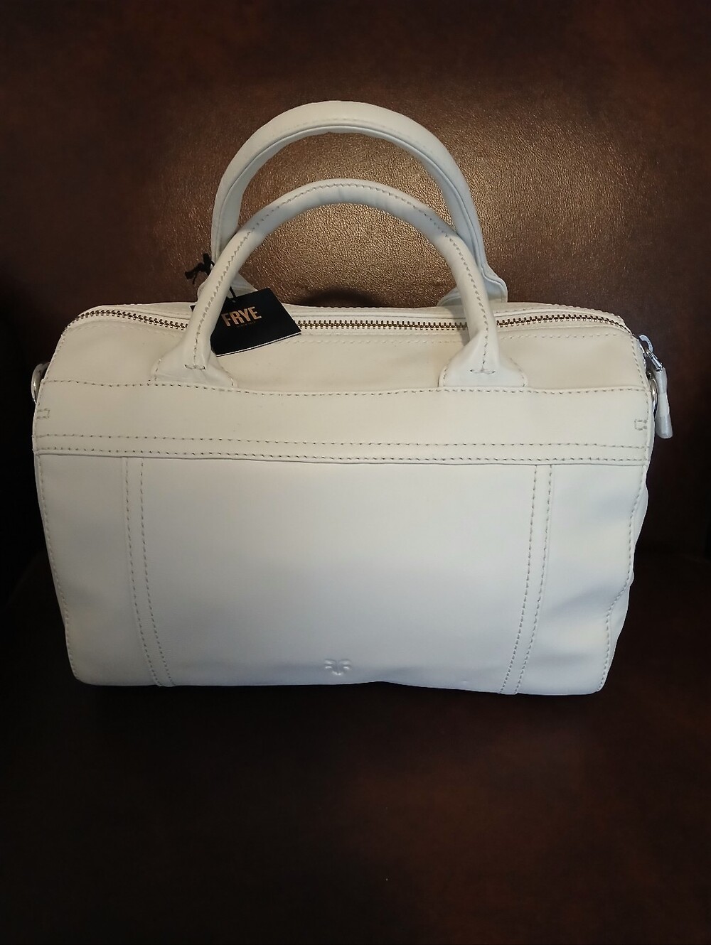 FRYE White Leather Top-Handle Satchel